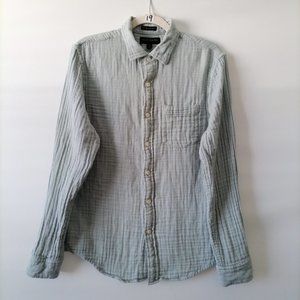 Banana Republic Mens Soft Sage Collared Untucked Fit Button Up Shirt Sz M